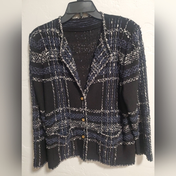 Chic Black and Blue Women's Blazer